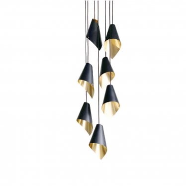 ARC 7 Light Pendant - Brushed Brass and Matte Black