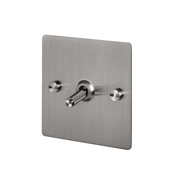 1G Toggle Light Switch - Steel Back Plate & Cross Knurl Pattern