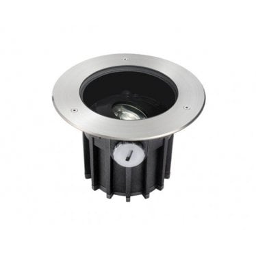 Tilt Adjustable 147mm Cut-Out Ground Light - Stainless Steel - Straight to Mains