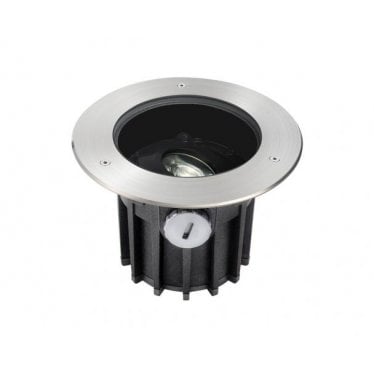 Tilt Adjustable 165mm Cut-Out Ground Light - Stainless Steel - Straight to Mains