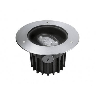 Tilt Adjustable 193mm Cut-Out Ground Light - Stainless Steel - Straight to Mains