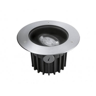 Tilt Adjustable 223mm Cut-Out Ground Light - Stainless Steel - Straight to Mains