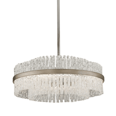 Chime 8 Light Pendant - Silver Leaf