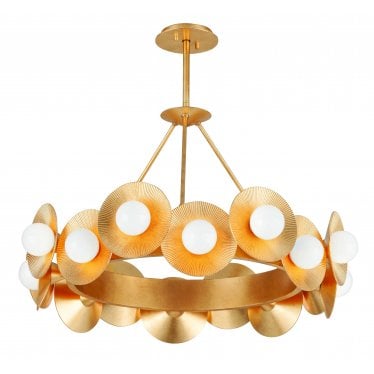 Emerald 16 Light Chandelier - Vintage Gold Leaf