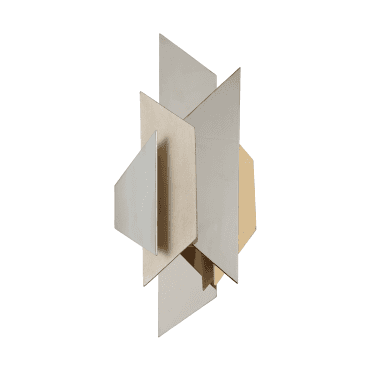 Modernist 1 Light Wall Sconce Light - Silver & Gold Leaf