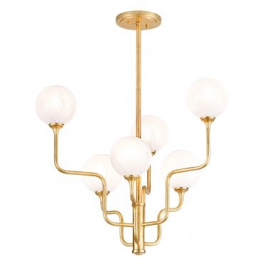 Onyx 6 Light Chandelier - Vintage Gold Leaf