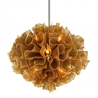 Pulse 12 Light Pendant Chandelier - Gold Leaf