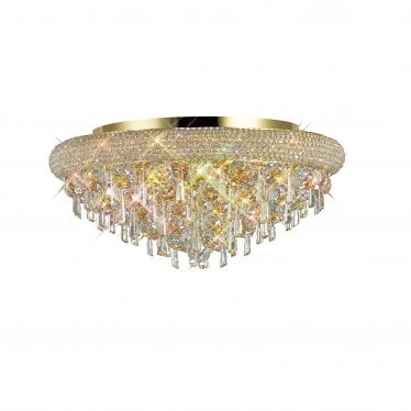 Alexandra 7 Light Ceiling Light - French Gold & Crystal