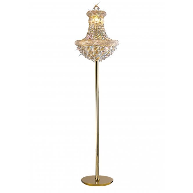 Diyas Diyas Alexandra 8 Light Floor Lamp - French Gold & Crystal