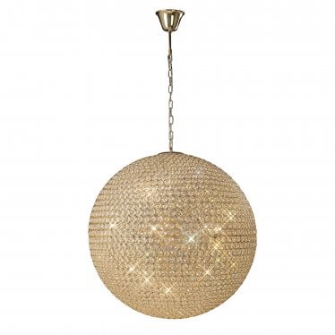 Ava 12 Light Pendant - French Gold & Crystal