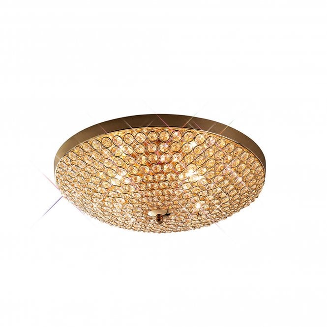 Diyas Diyas Ava 4 Light Ceiling Light - French Gold & Crystal