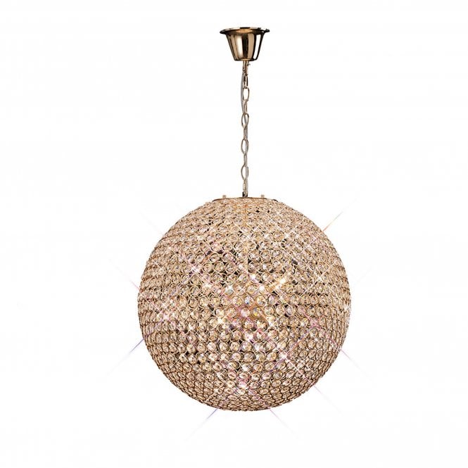 Diyas Diyas Ava 9 Light Pendant - French Gold & Crystal