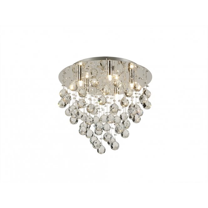 Diyas Diyas Colorado 5 Light Round Ceiling Light - Polished Chrome & Crystal