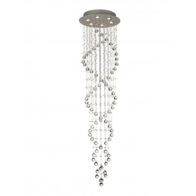 Diyas Diyas Colorado 6 Light Spiral Pendant -  Polished Chrome & Crystal