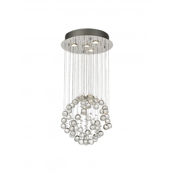 Diyas Diyas Colorado Small 4 Light Sphere Pendant - Polished Chrome & Crystal