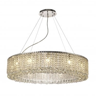 Empire 85cm Round Pendant Chandelier - Polished Chrome/Crystal