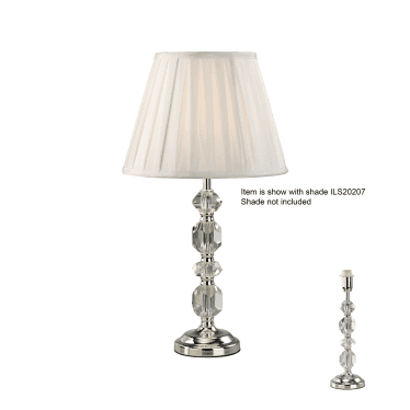 IL11004 Dana Crystal Table Lamp Without Shade 1 Light Silver Finish