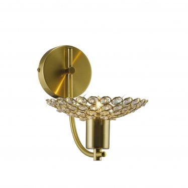 IL20600 Ellen Wall Light 1 Light Satin Brass/Crystal