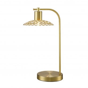 IL20603 Ellen 1 Light Table Lamp Satin Brass/Crystal