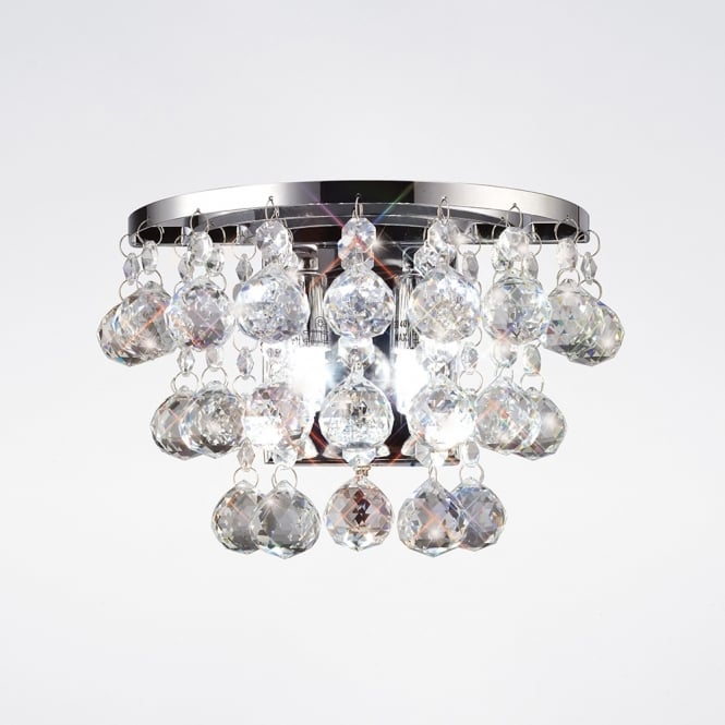 Diyas Diyas IL30014 Atla Wall Light 2 Light Switched Polished Chrome/Crystal