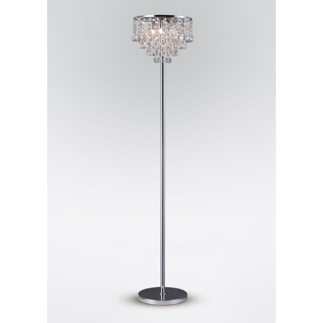 Diyas Diyas IL30029 Atla Floor Lamp 4 Light Polished Chrome/Crystal