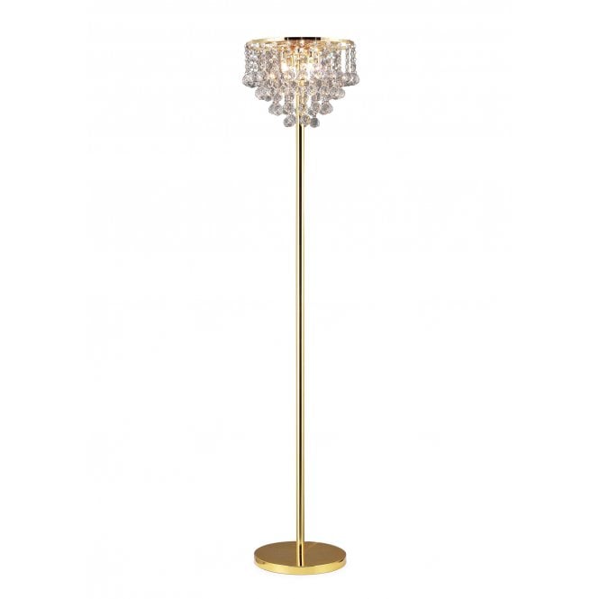 Diyas Diyas IL30032 Atla Floor Lamp 4 Light French Gold/Crystal