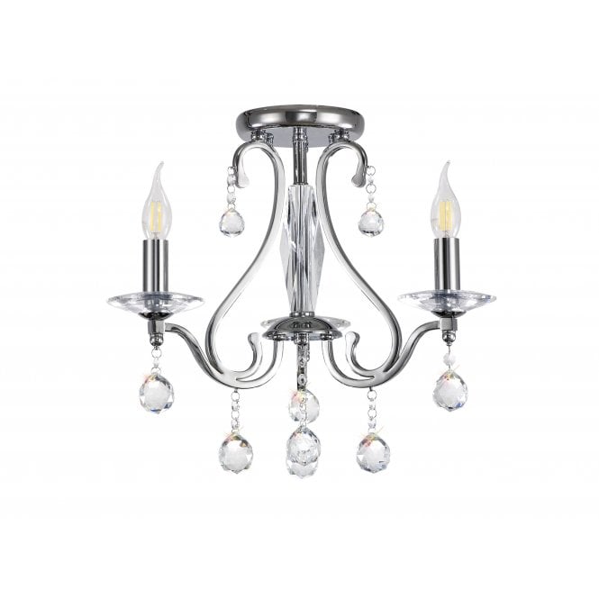 Diyas Diyas IL30113 Bianco Ceiling 3 Light Polished Chrome/Crystal