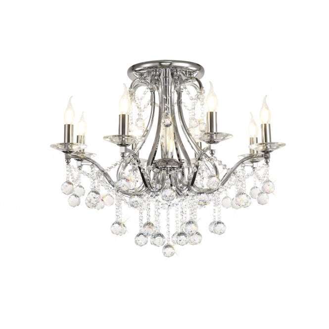 Diyas Diyas IL30118 Bianco Ceiling 8 Light Polished Chrome/Crystal