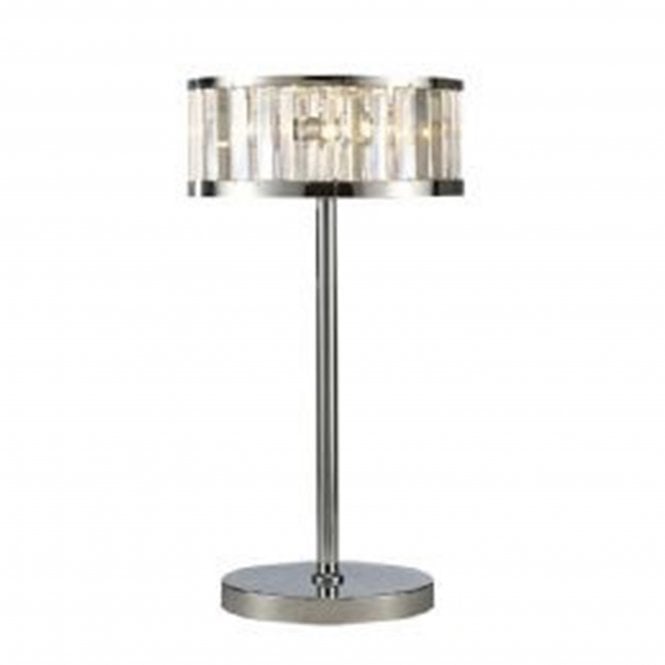 Diyas Diyas IL30176 Torre Table Lamp 3 Light Polished Chrome/Crystal