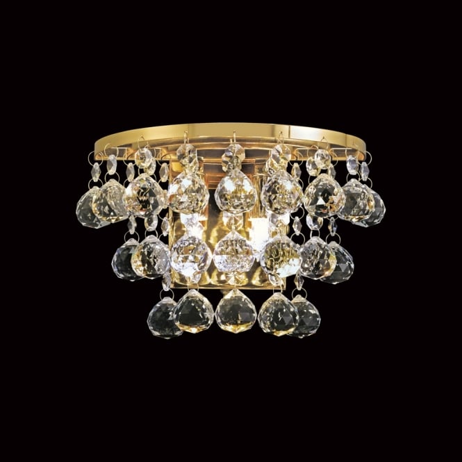 Diyas Diyas IL30214 Atla Wall Light Switched 2 Light French Gold/Crystal