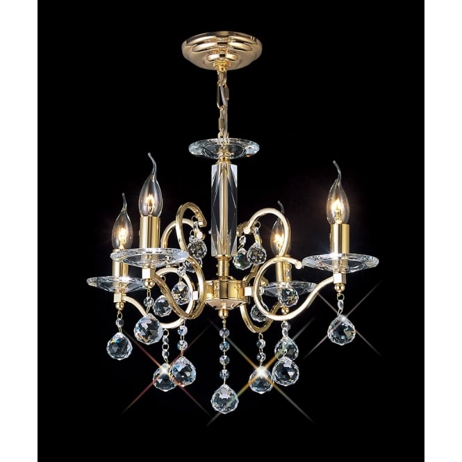 Diyas Diyas IL30224 Zinta Pendant 4 Light French Gold/Crystal