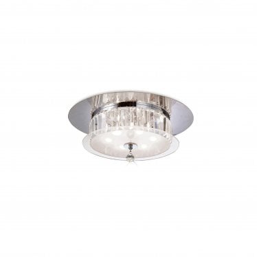 IL30242 Tosca Ceiling Round 6 Light Polished Chrome/Glass/Crystal