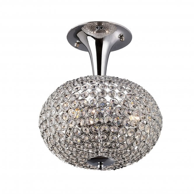 Diyas Diyas IL30415 Vado Semi Ceiling 3 Light Polished Chrome/Crystal