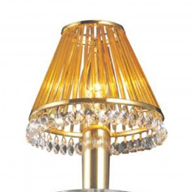 Diyas Diyas IL30500 Crystal Clip-On Shade - With Amber Glass Rods French Gold/Crystal - 6.5/13cm - Shade Only