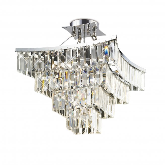 Diyas Diyas IL30642 Gianni Semi Ceiling 5 Light Polished Chrome/Crystal