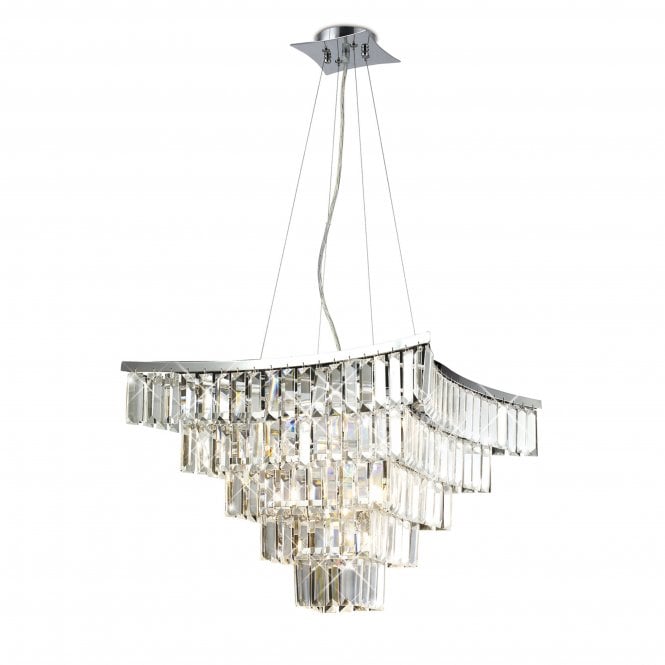 Diyas Diyas IL30643 Gianni Pendant 9 Light Polished Chrome/Crystal