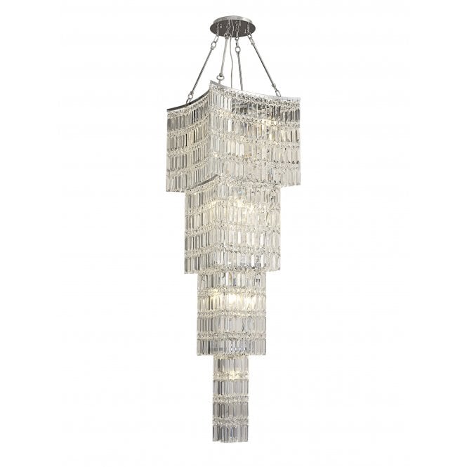 Diyas Diyas IL30644 Gianni Tall Pendant 11 Light Polished Chrome/Crystal