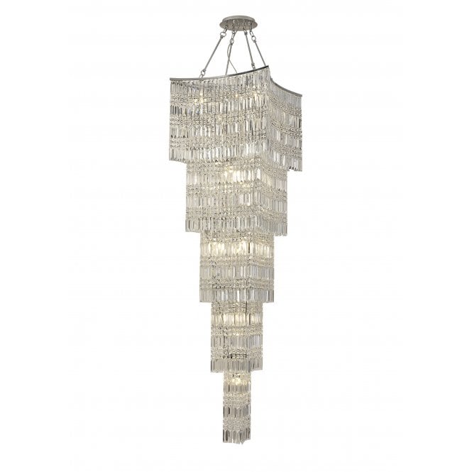 Diyas Diyas IL30645 Gianni Tall Pendant 15 Light Polished Chrome/Crystal