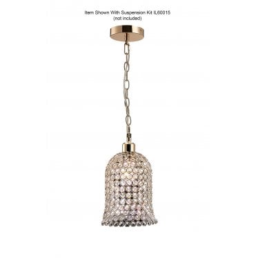 IL30760 Kudo Bell Shade - French Gold/Crystal - 19cm - Shade Only