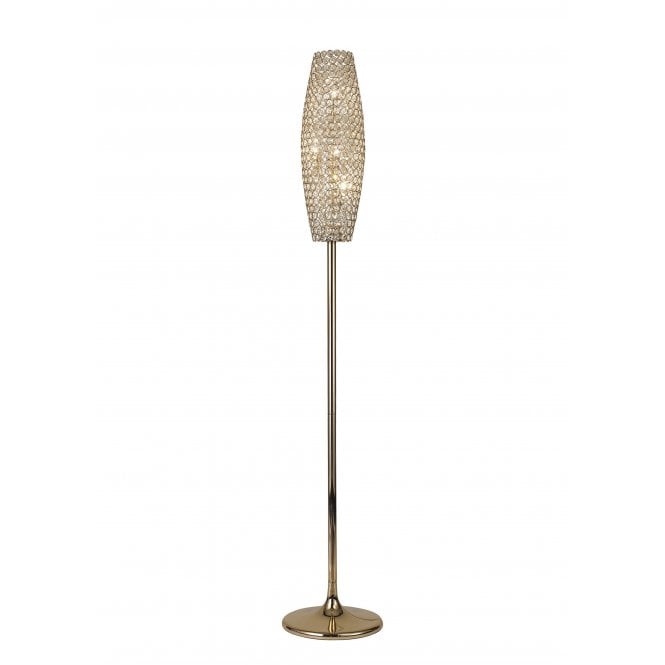 Diyas Diyas IL30768 Kos Floor Lamp 4 Light French Gold/Crystal