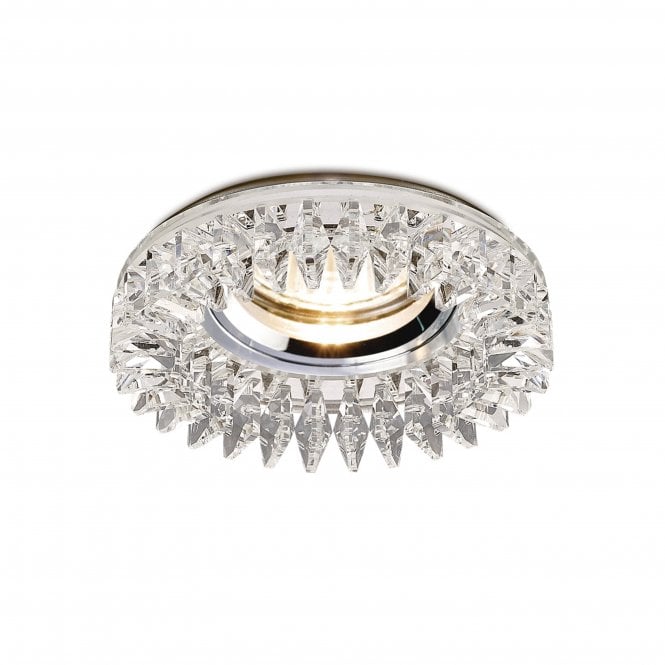 Diyas Diyas IL30833CH Crystal Downlight Round With Square Crystals Perimeter Rim 10cm - Shade Only