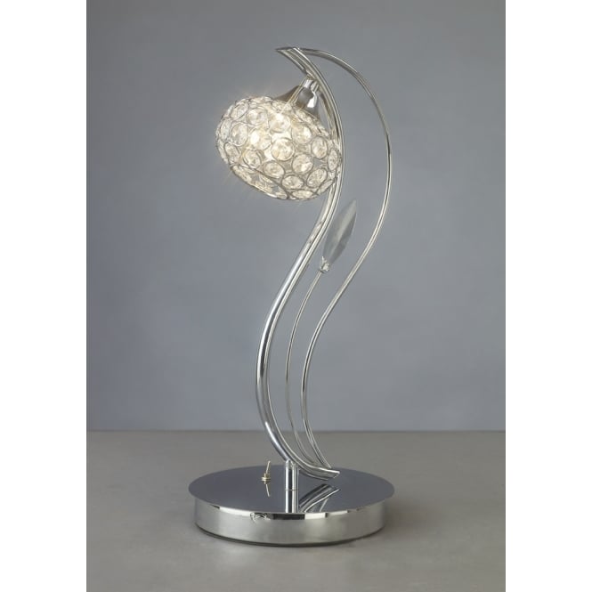 Diyas Diyas IL30959 Leimo Table Lamp 1 Light Polished Chrome/Crystal