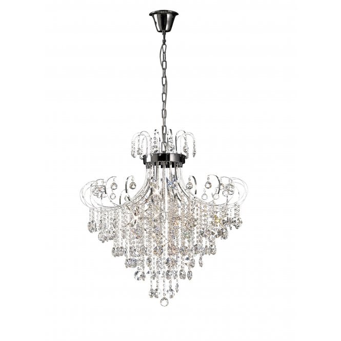 Diyas Diyas IL31058 Rosina Pendant 8 Light Polished Chrome/Crystal