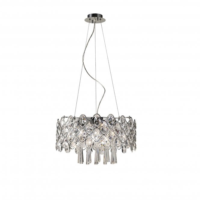 Diyas Diyas IL31061 Kenzie Pendant 10 Light G9 Polished Chrome/Crystal