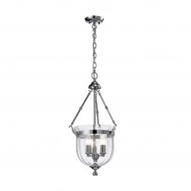 IL31072 Aubrey Pendant 3 Light Polished Chrome/Glass