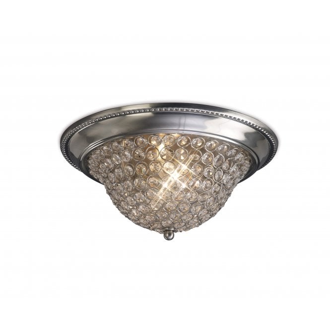 Diyas Diyas IL31134 Paloma Ceiling Medium 2 Light Satin Nickel/Crystal