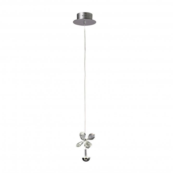 Diyas Diyas IL31140 Aviva Pendant 1 Light 4000K LED Polished Chrome/Crystal