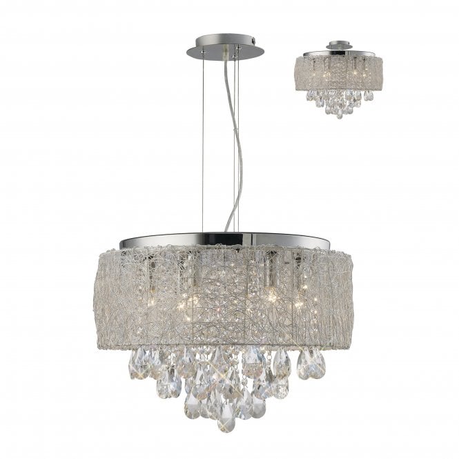 Diyas Diyas IL31161 Adeline Pendant 6 Light Polished Chrome/Crystal