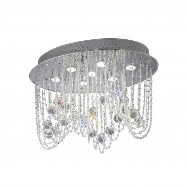 IL31391 Camilla Ceiling Oval 7 Light Polished Chrome/Crystal