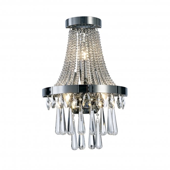 Diyas Diyas IL31434 Sophia Wall Light 3 Light E14 Polished Chrome/Crystal